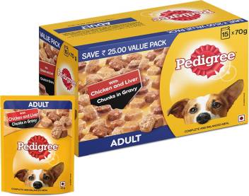 Pedigree Chicken & Liver Chunks in Gravy Dog Wet Food (Adult)