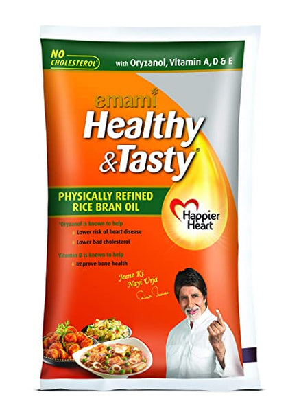 Emami Healthy & Tasty Refined Rice Bran Oil (Pouch)