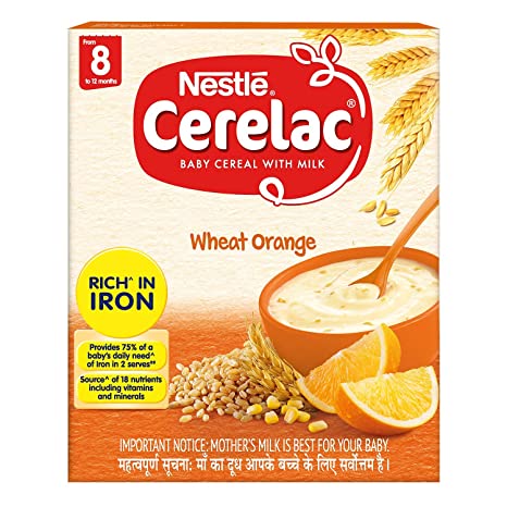 Nestle Cerelac Wheat Orange Stage 2 Fortified Baby Cereal (8 months+)