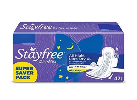 Stayfree Dry Max All Night Sanitary Pads (Extra Large Wings)